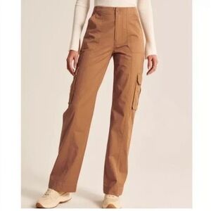 Abercrombie Wide Leg Cargo Pants in Brown